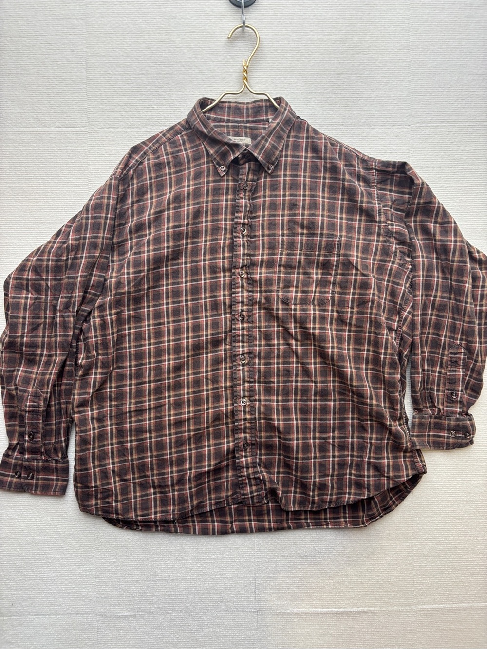 Burberry | Classic Men's Brown Plaid Button-Down Shirt XXL